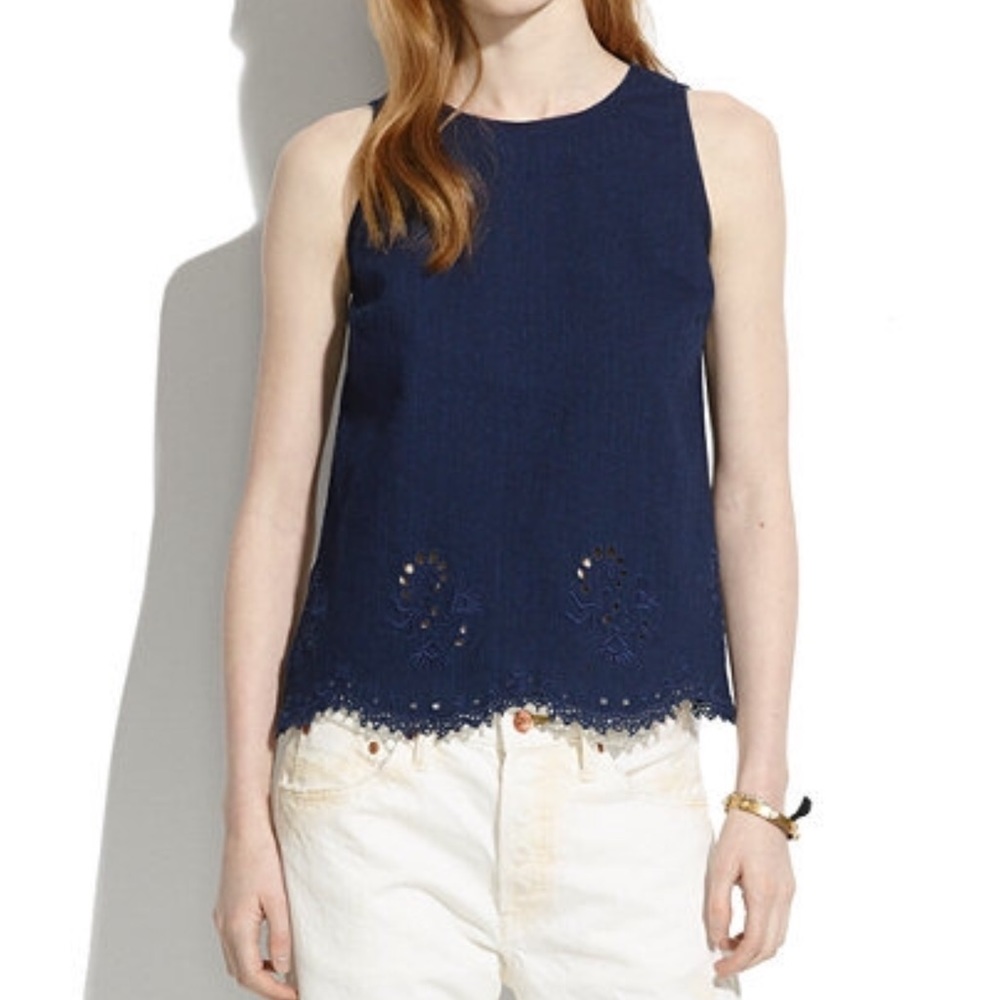 Madewell Irislace Sleeveless Denim Top